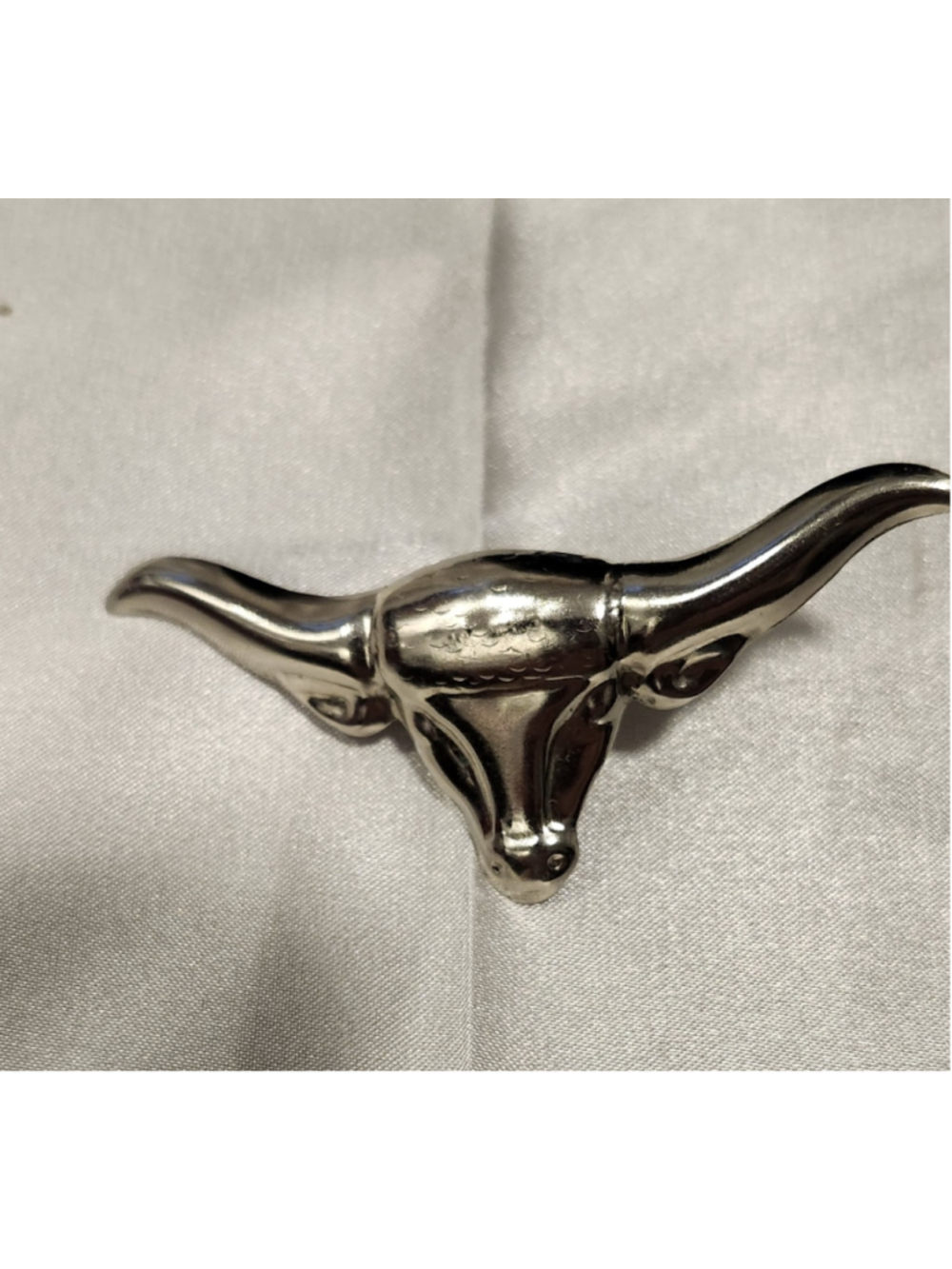 Silver Longhorn Bull Brooch